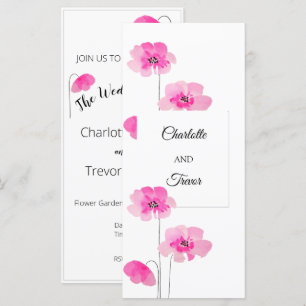 Carte Aquarelle Fleur sauvage rose