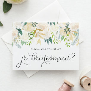Carte Aquarelle Fleurs d'ivoire Jeune demoiselle