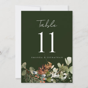 Carte Aquarelle Floral Arrangement Mariage Numéro de tab