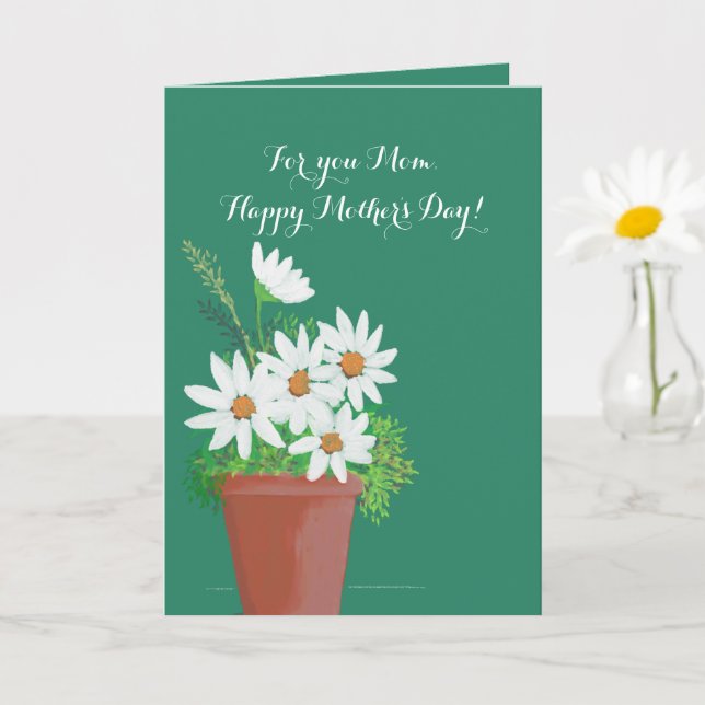 Carte Aquarelle Floral Blanc pâtisseries Fête des Mères (Petite plante)