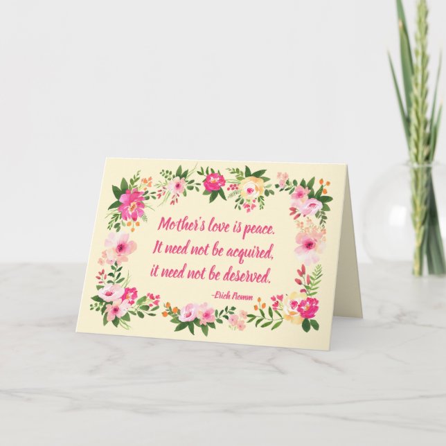 Carte Aquarelle Floral Fête des Mères (Devant)