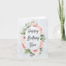 Aquarelle Floral Personnalisé Anniversaire Maman m