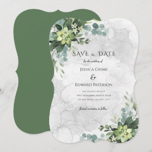 Carte Aquarelle Floral Vert Romantique Sophistiqué