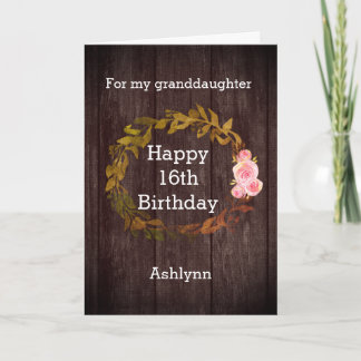Carte Aquarelle Florale Anniversaire 16 ans Petite-fille