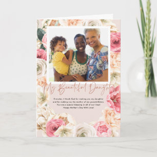 Carte Aquarelle Florale Fille Fête des Mères Photo Ca