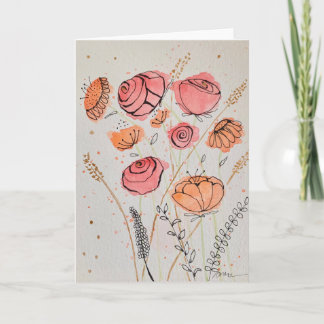 Carte aquarelle florale fraîche