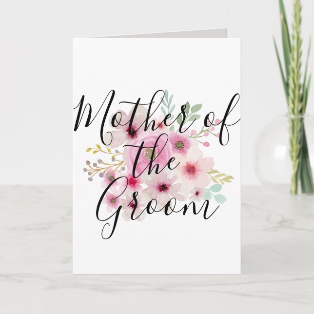 Carte Aquarelle Florale MÈRE DU GROOM Fête de la mariée (Devant)