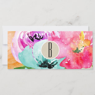 Carte Aquarelle florale moderne Kraft certificat cadeau