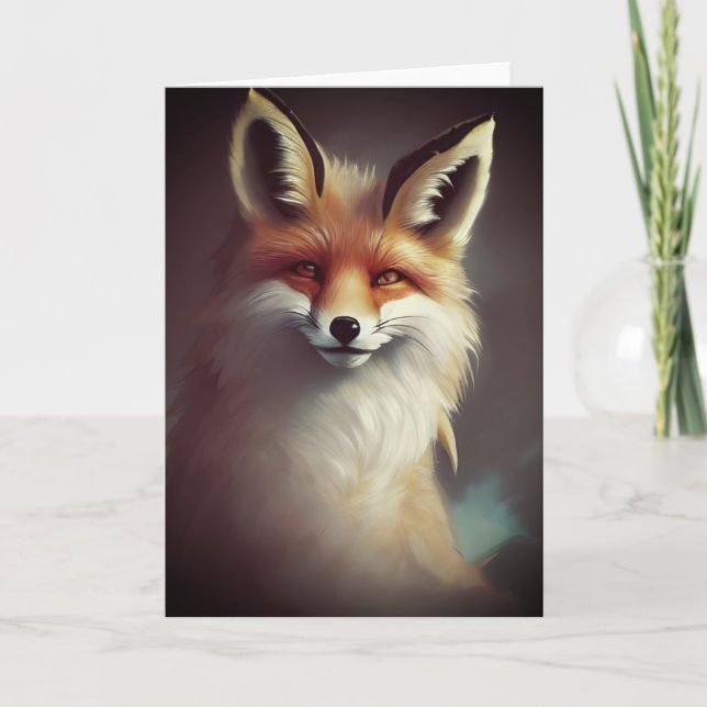 Carte Aquarelle Fluffy Imaginaire Red Fox (Devant)