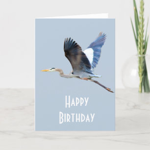 Carte Aquarelle Flying Blue Heron
