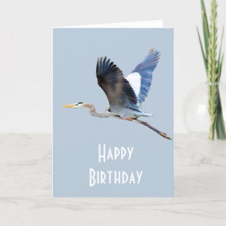 Carte Aquarelle Flying Blue Heron