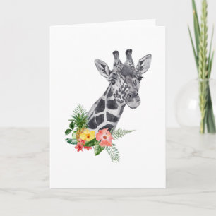 Carte Aquarelle girafe