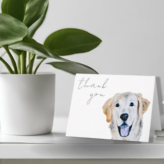 Carte Aquarelle Golden Retriever Chien Merci