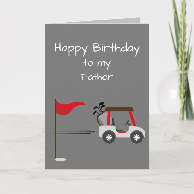 Carte Aquarelle Golf Amusement Golf Frère Père Papa (Devant)