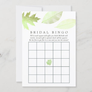 Carte Aquarelle Iridescente Automne Feuilles Bingo nupti