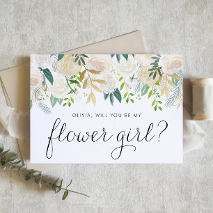 Carte Aquarelle ivoire Floral Gold Flower Proposition de