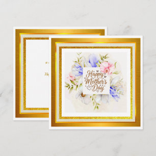 Carte Aquarelle Joyeuse Fête des Mères – Élégante Floral
