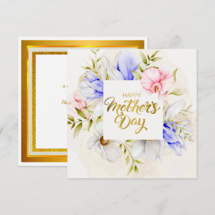 Carte Aquarelle Joyeuse Fête des Mères – Élégante Floral