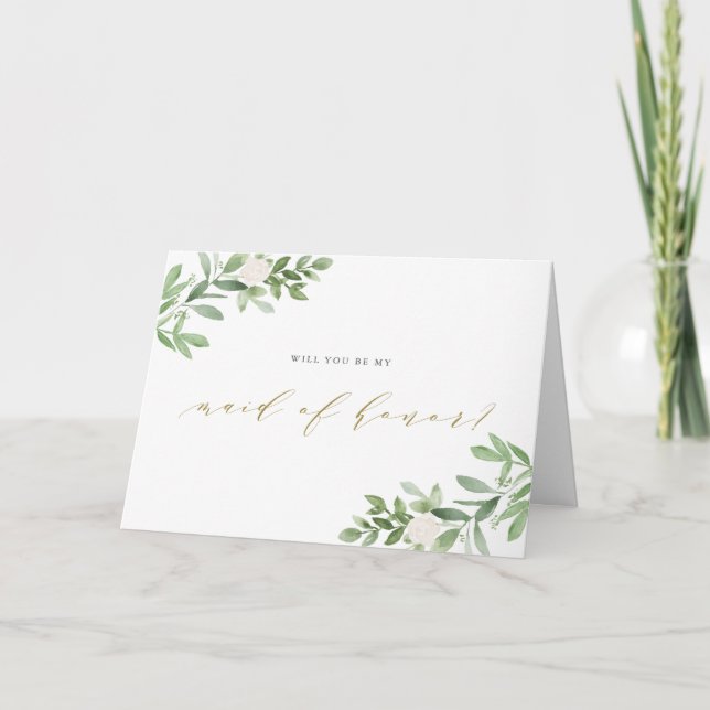 Carte Aquarelle La verdure vous serez ma femme d'honneur (Devant)