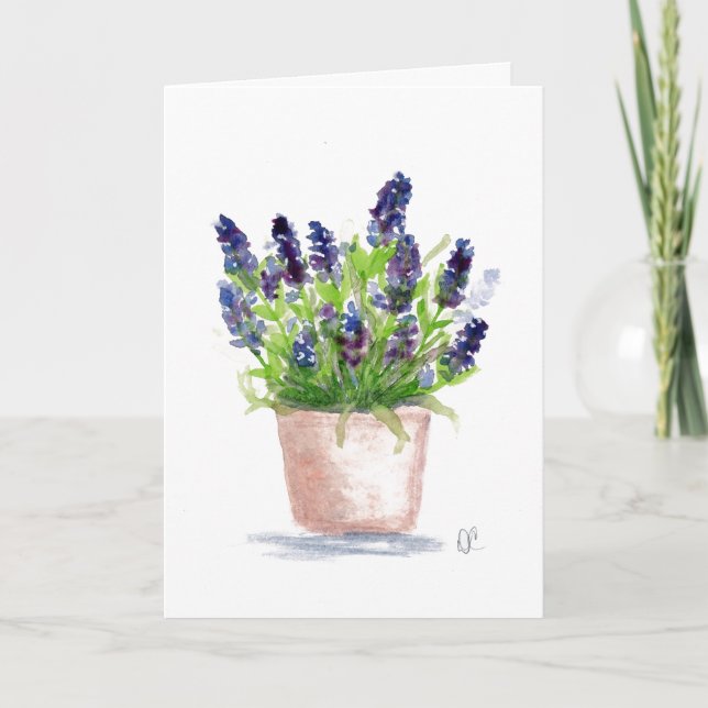 Carte Aquarelle Lavender Floral (Devant)