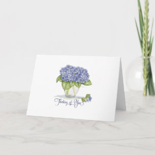 Carte Aquarelle Les fleurs d'Hydrangea bleues pensent à 