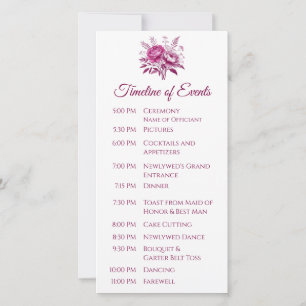 Carte Aquarelle Magenta Peony-Wedding Programme-