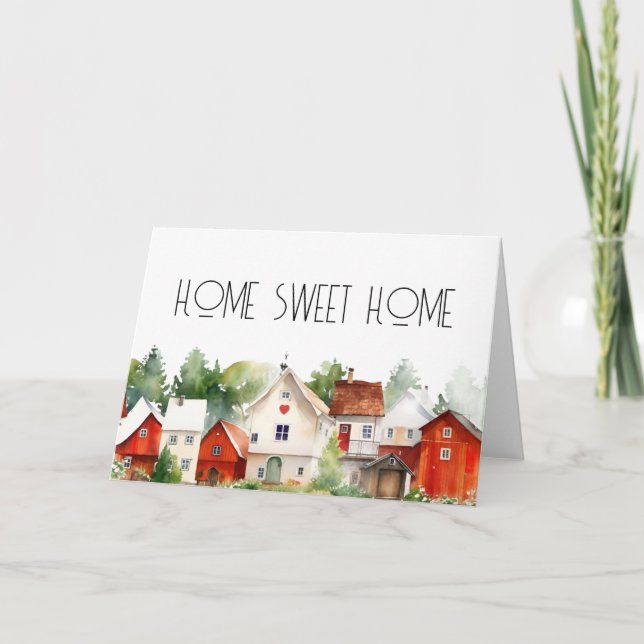 Carte Aquarelle Maisons Home Sweet Home (Devant)