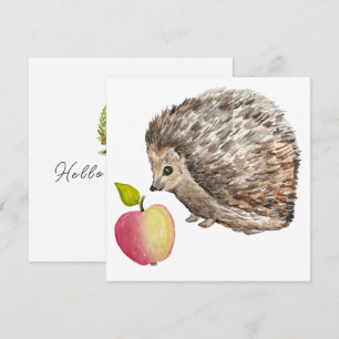 Carte Aquarelle mignon hérisson et oreiller à lancer de