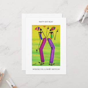 Carte Aquarelle mignonne Tropical Summer Anniversaire