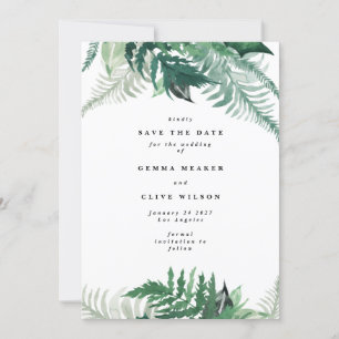 Carte Aquarelle moderne feuillu photo Enregistrer la dat