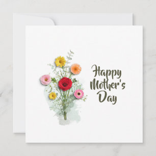 Carte Aquarelle moderne Floral Mothers Day Personnalisé