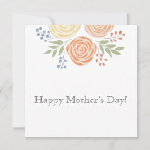 Carte Aquarelle moderne Jaune Fête des mères florales