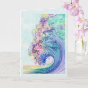 Carte Aquarelle Ocean Wave - Anniversaire de texte perso