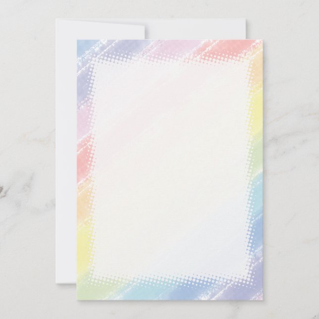 Carte Aquarelle Pastel Rainbow Blu do-it-yourself (Devant)