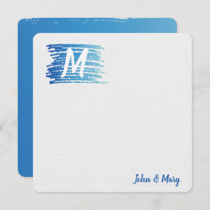 Carte Aquarelle Peinture avec Monogramme