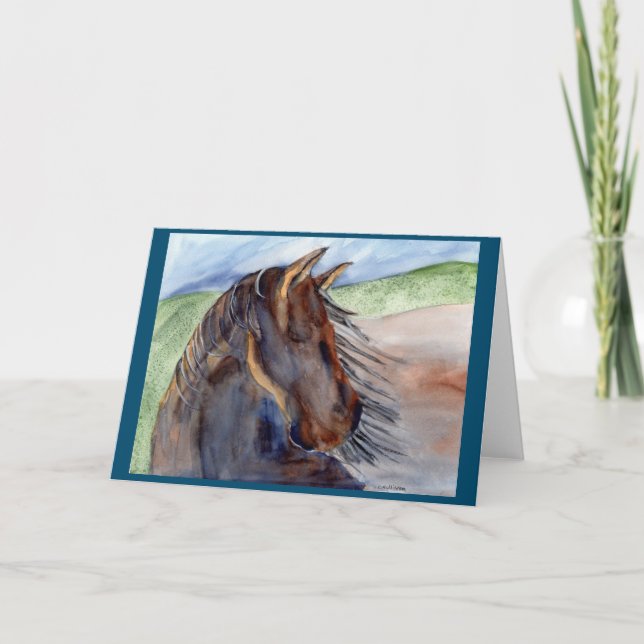 Carte aquarelle peinture de chevalier coloré (Devant)