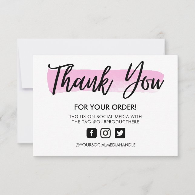 Carte Aquarelle Pinceau Merci (Devant)