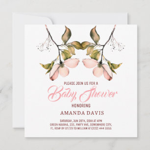 Carte Aquarelle Pink Flower Dogwood BABY SHOWER