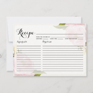 Carte Aquarelle Pink Peonies Recette II