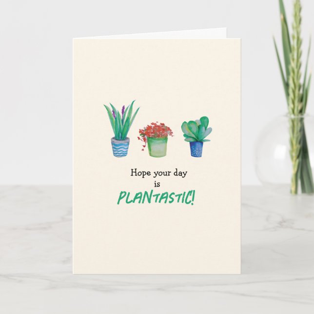 Carte Aquarelle Plantes et conception de succulents (Devant)