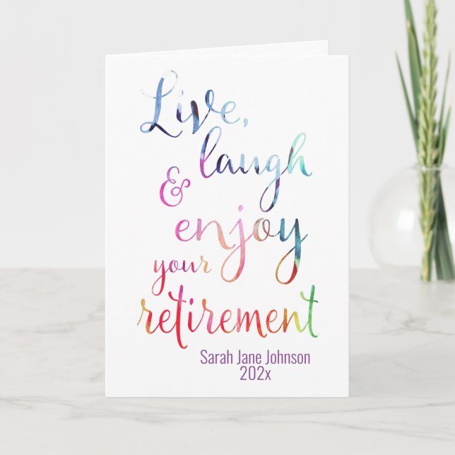 Carte Aquarelle Profitez de votre retraite (Devant)