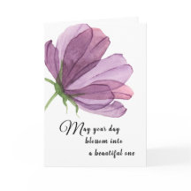 Aquarelle Purple Ajouter Nom Elegant Anniversaire 