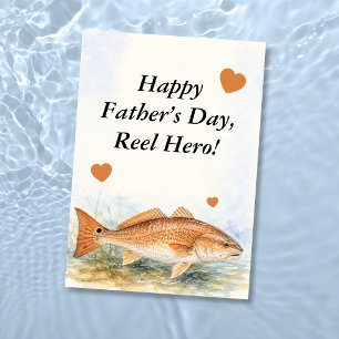 Carte Aquarelle Réempoisson Rouge Héros de la Fête des P