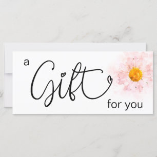 Carte *~* Aquarelle rose Coeur de marguerite minimaliste