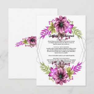 Carte Aquarelle rose Et Vert Mesures De Sécurité Florale