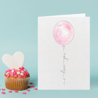 Aquarelle rose minimaliste Ballons Saint-Valentin