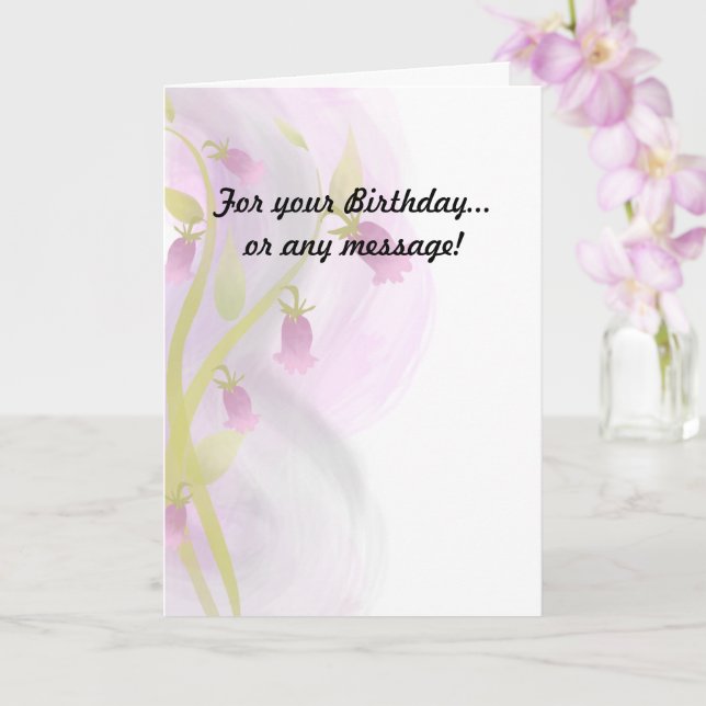 Carte Aquarelle rose pâle (Orchidée)