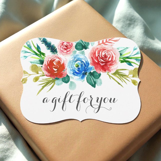 Carte Aquarelle rouge Floral Business Certificat cadeau (Créateur téléchargé)