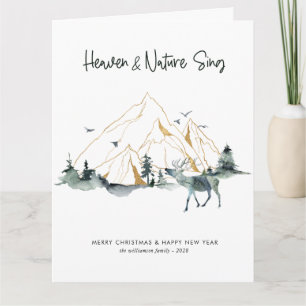 Carte Aquarelle rustique Une photo Bois Noël