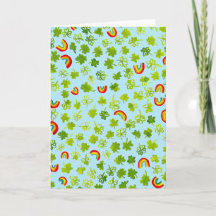 Carte Aquarelle Shamrock & Rainbows Irish St Patty's
